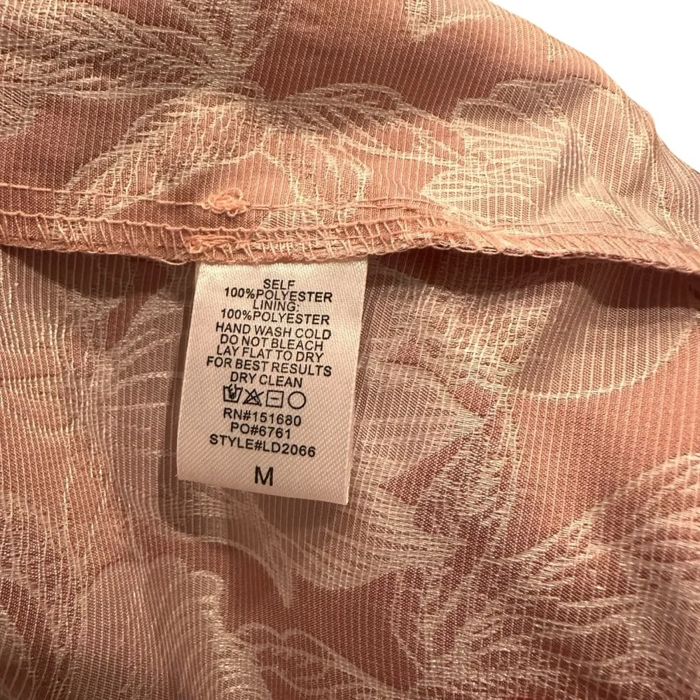 Storia Strapless Mini Dress Medium Pink Floral Jacquard Statement Bow Ruffle NWT - Picture 15 of 16